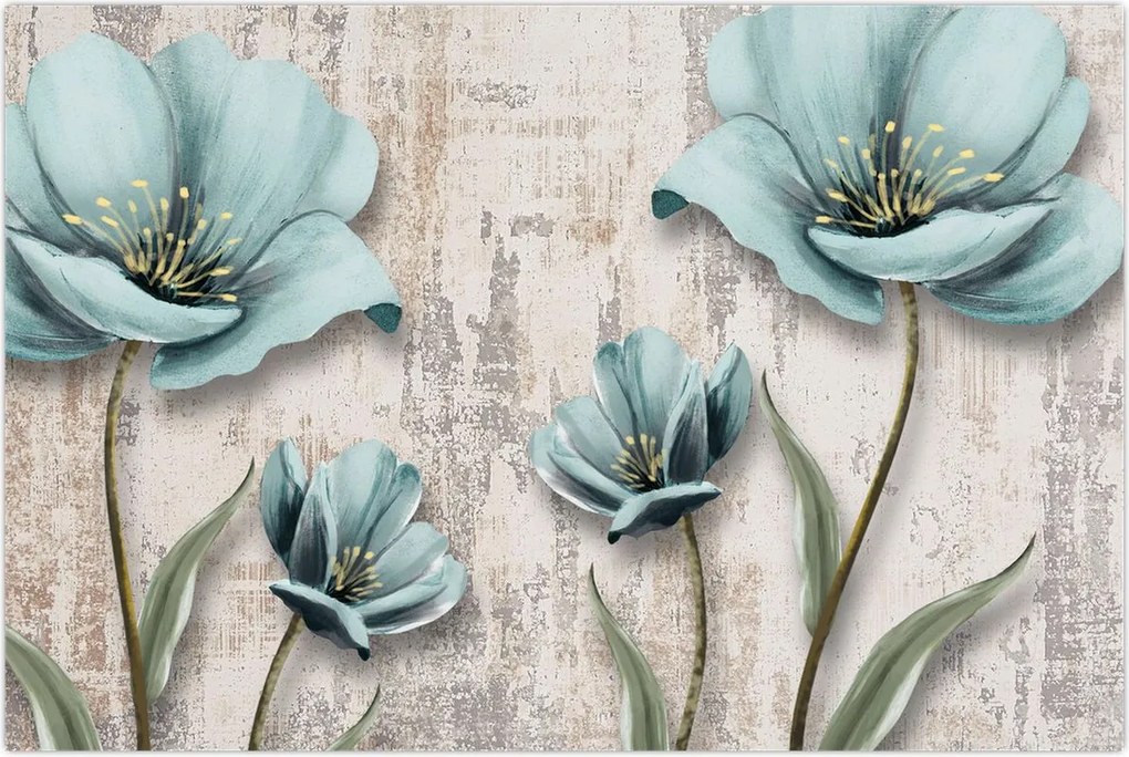 Tablou - Flori texturate (90x60 cm)