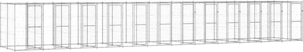vidaXL Padoc pentru câini de exterior, 29,04 m², oțel galvanizat
