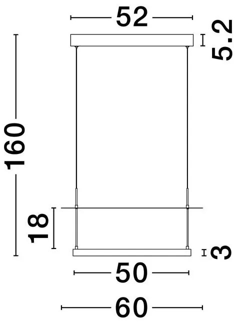 Lustra LED design modern DIONA 60cm, 2700K