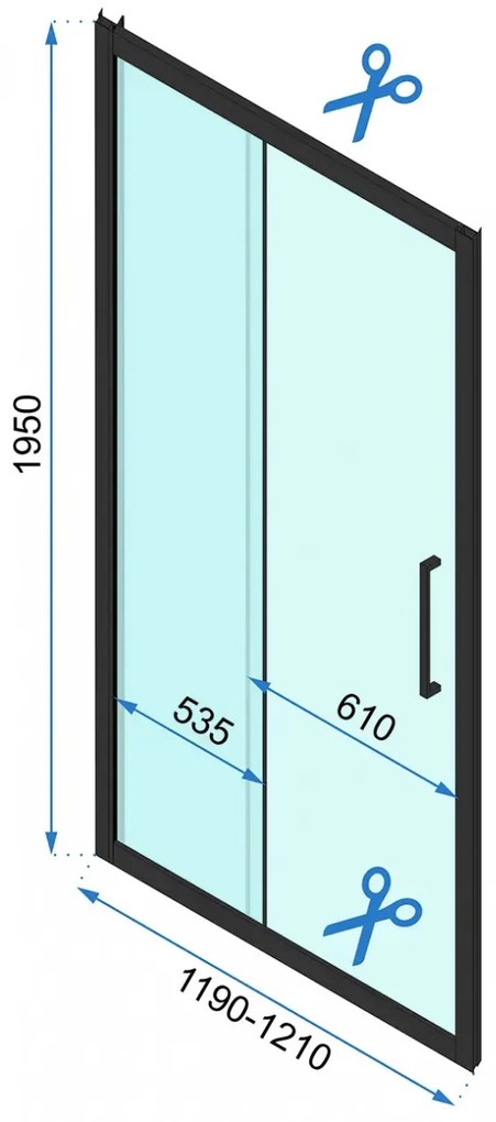 Usa de nisa culisanta Rea Rapid Slide 120 cm sticla 6 mm auriu