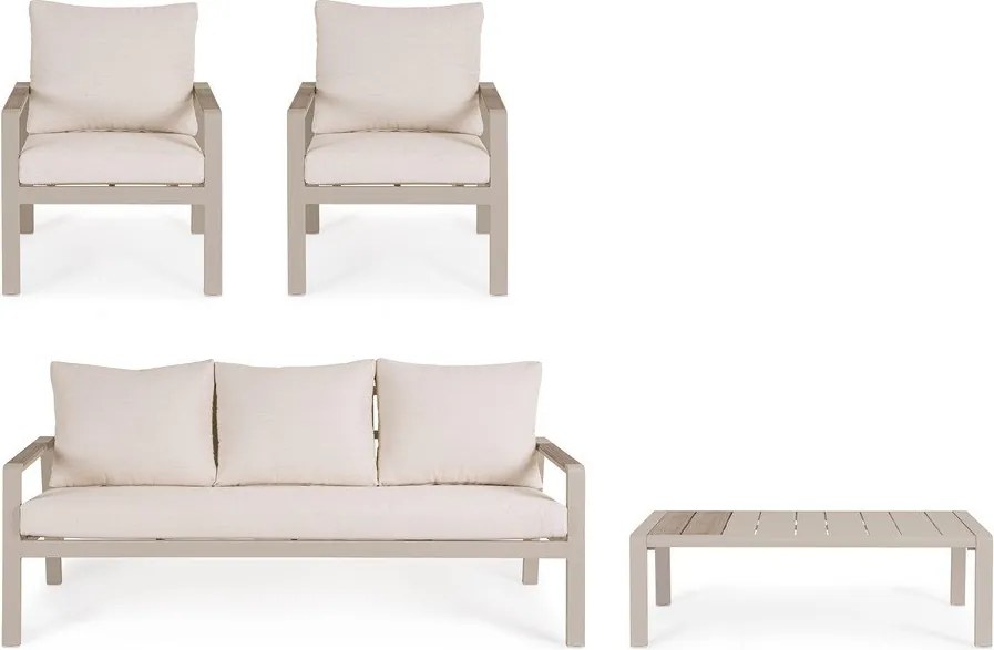 Set mobilier de grădină bej din aluminiu pentru 5 persoane Elna – Bizzotto