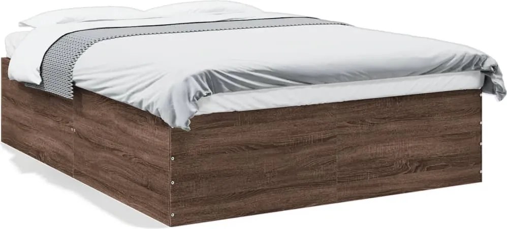 vidaXL Cadru de pat, stejar maro, 150x200 cm, lemn prelucrat