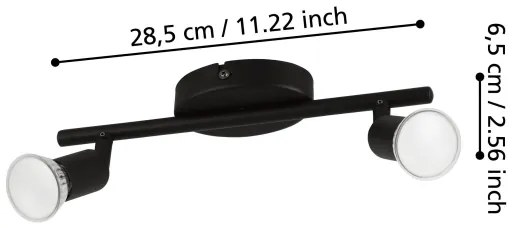 Spot LED Eglo 32429 BUZZ-LED 2xGU10/2,8W/230V 3000K negru
