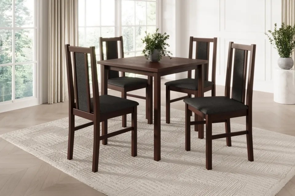 Scaun tapitat, din lemn, Vos XIV, ADRK Furniture (Culoare: Nuc inchis / Opium 99)