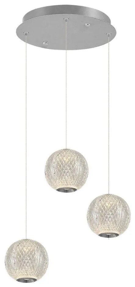 Lustră LED suspendată pe cablu CREMONA 3xLED/5W/230V 3000K crom mat
