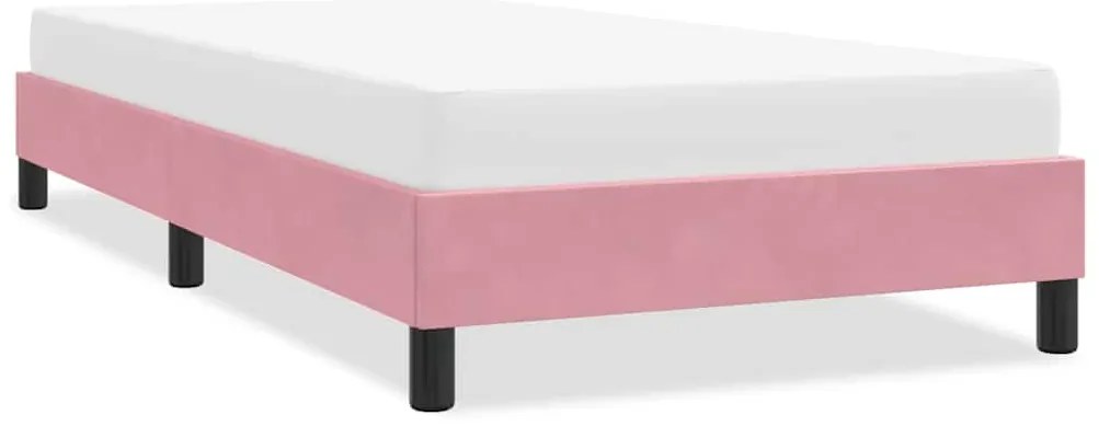 vidaXL Cadru de pat fără saltea roz 100x220 cm catifea