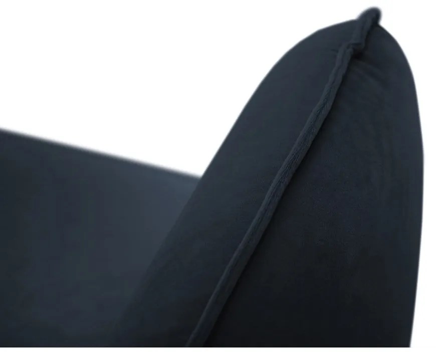 Canapea albastru-închis cu tapițerie din catifea 230 cm Vienna – Cosmopolitan Design