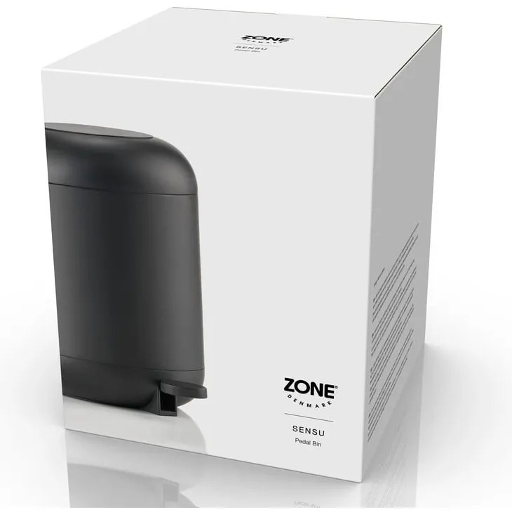 Coș de gunoi negru cu pedală din plastic 4 l Sensu – Zone