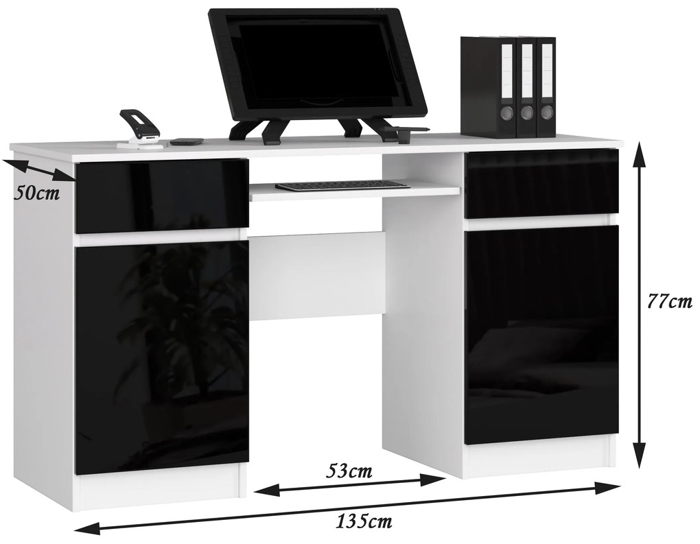 Masă PC Bahadur (Negru lucios). 1069619