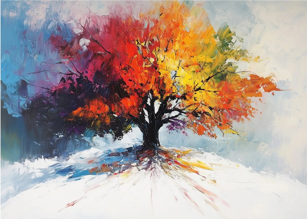 Tablou - Copac multicolor (70x50 cm)