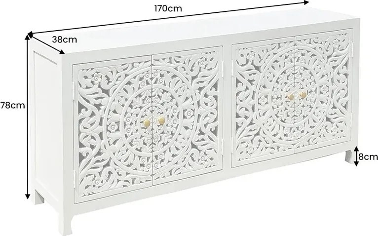 Comoda design oriental MARRAKECH 170cm, alb