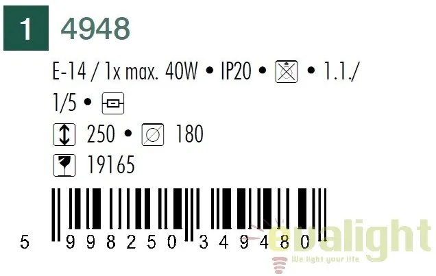 Veioza / Lampa de masa cu design modern, Salem 4948 RX