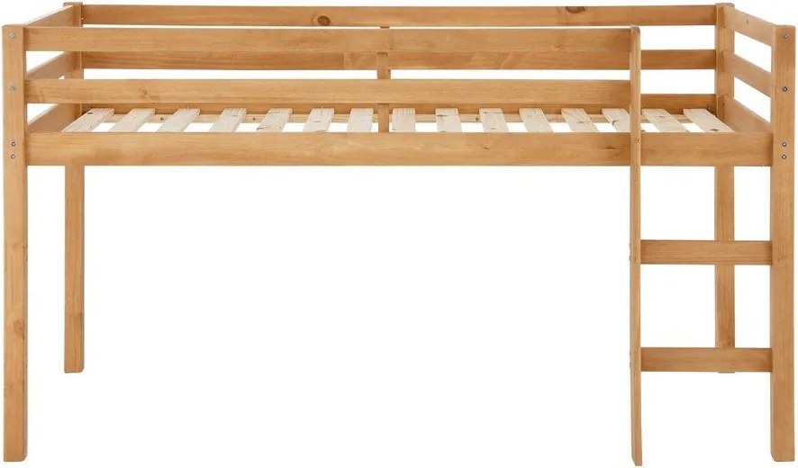 Pat pentru copii în culoare naturală înalt din lemn de pin 90x200 cm Alpi – Støraa