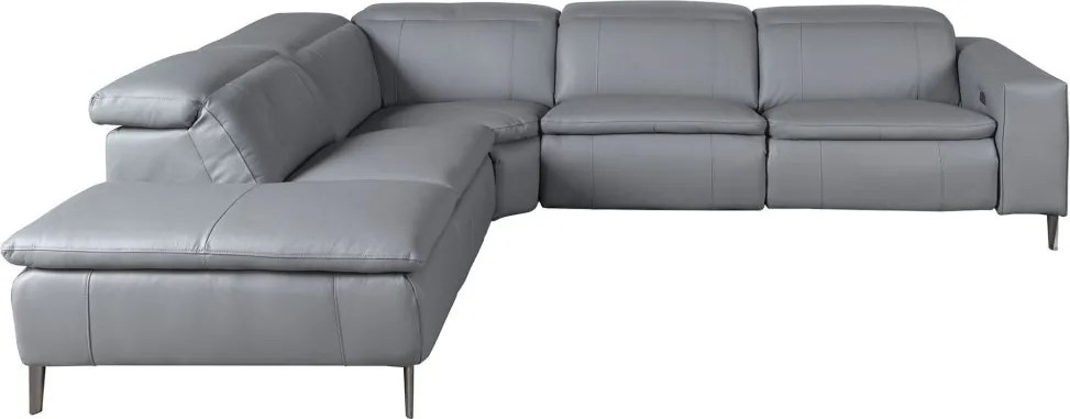 Coltar 5 locuri, Functia Relax, Sezlong Stanga, Cowhide gri
