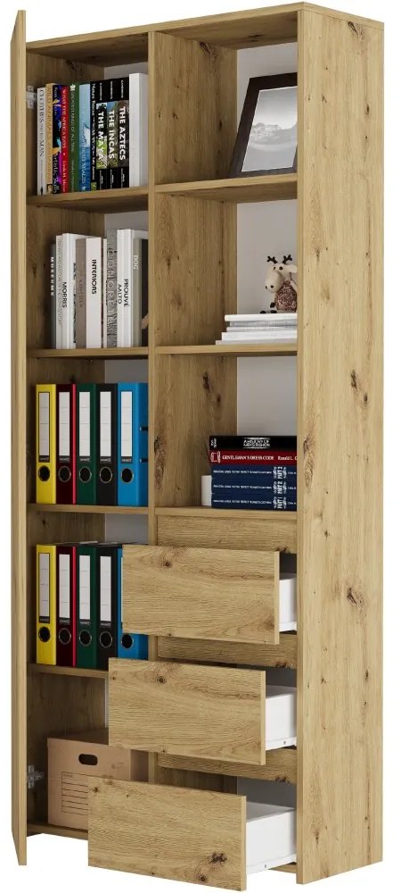 Raft de birou cu sertare MODERN B-80-S3 - diferite variante de culoare antracit