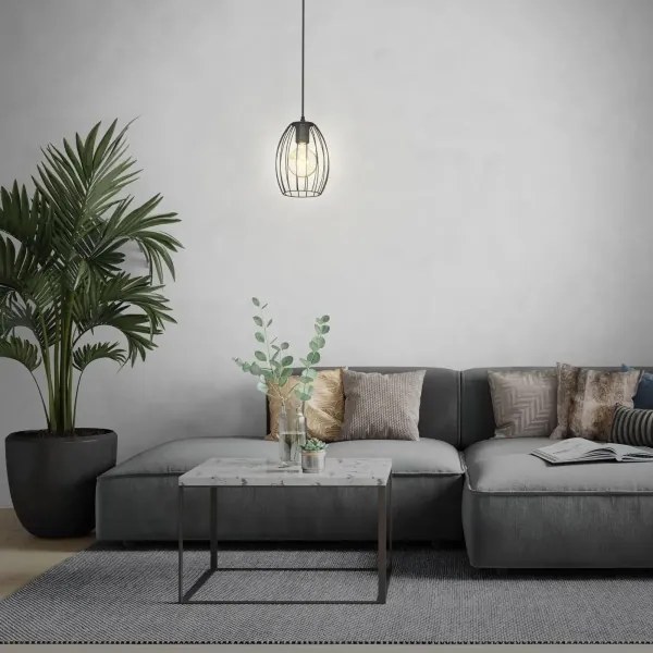 Lampă suspendată pe cablu 1xE27/60W/230V, neagră