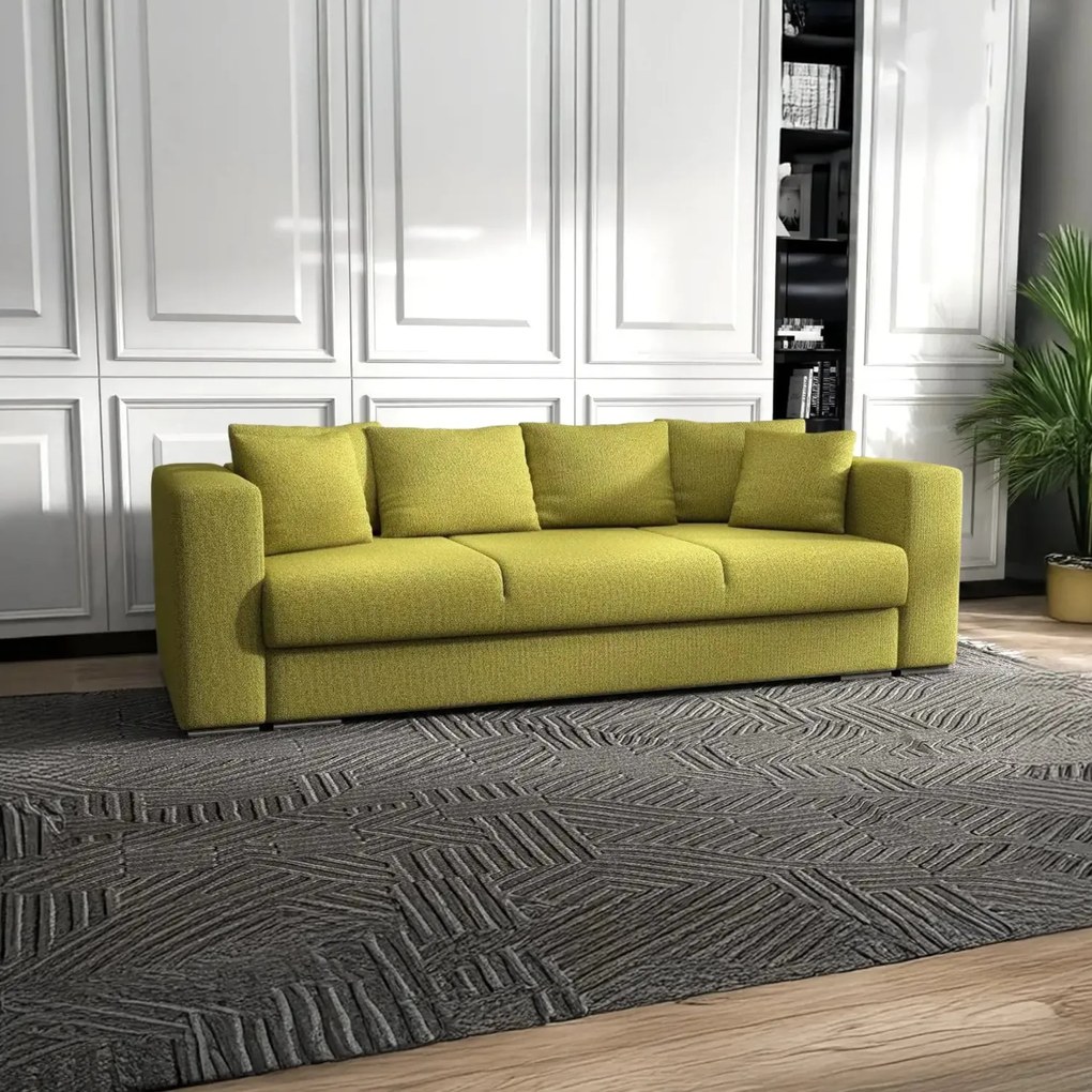 Canapea extensibilă dumonde cu ladă de depozitare si sezut confortabil din spuma high-density, Gloria Enjoy Green 240x100 cm