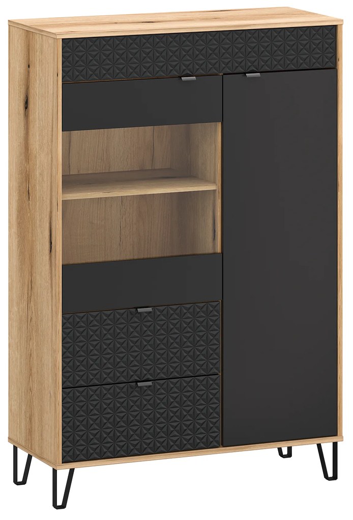 Vitrină Botones 2 (stejar evoke + negru) . 1116769