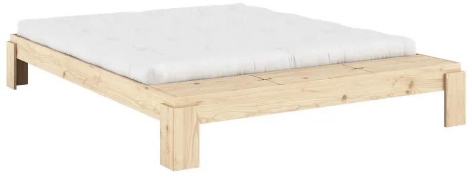 Pat matrimonial în culoare naturală din lemn de pin cu somieră 180x200 cm Layers – Karup Design