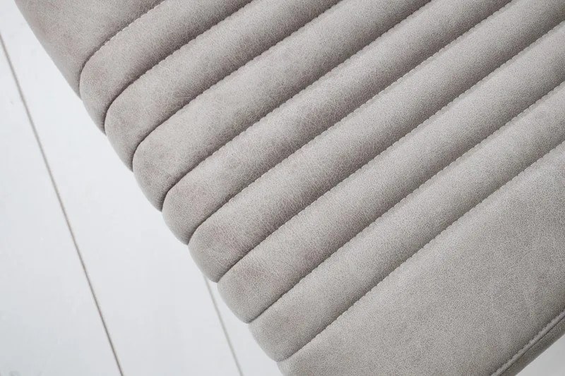 Scaun cu brate design retro Big Aston microfibra gri piatra