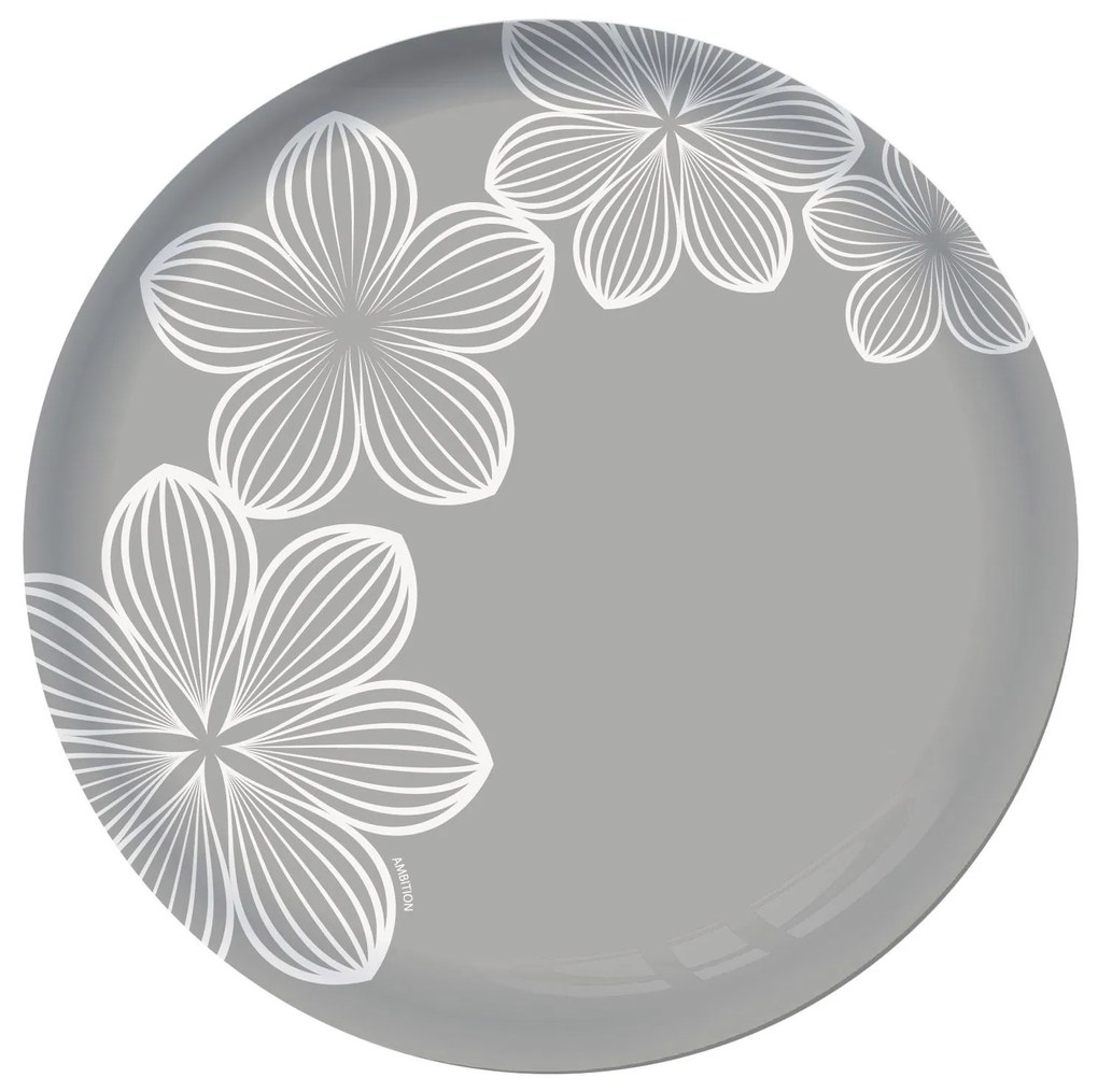 Farfurie desert 20,5 cm sticla gri Dream Flower