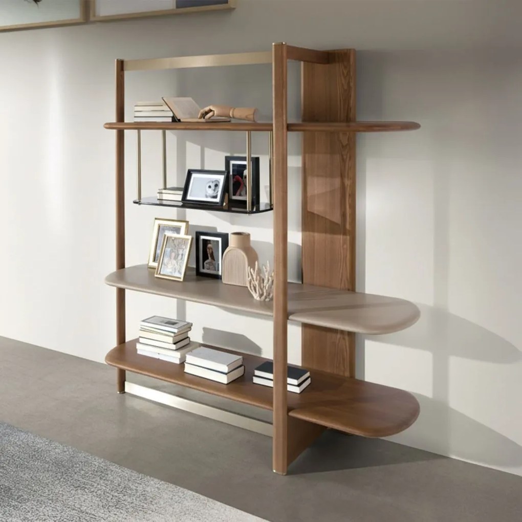 Raft dreapta modern din lemn furniruit Walnut