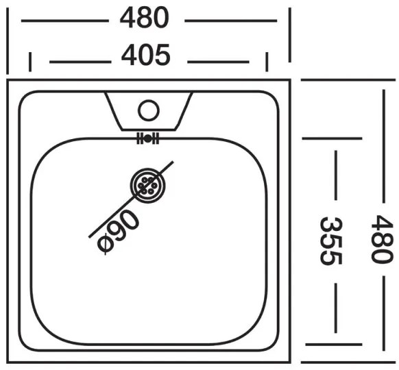 Chiuvetă de bucătărie ALVEUS 1074634 ALLUX 48x48 cm crom