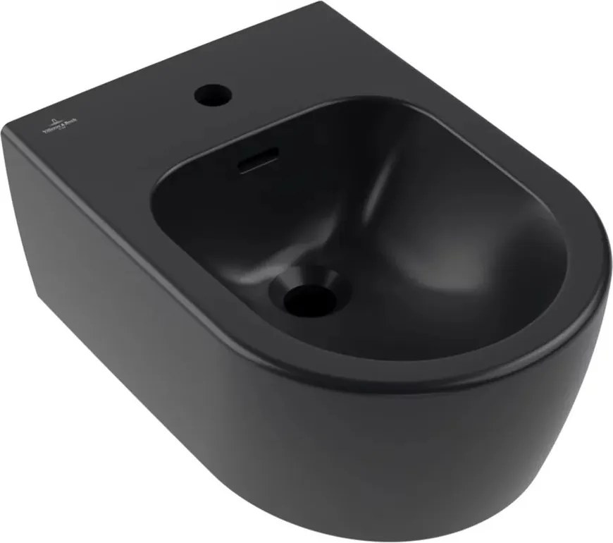 Bideu suspendat Villeroy&Boch Skyla cu finisaj negru mat - Pure Black CeramicPlus