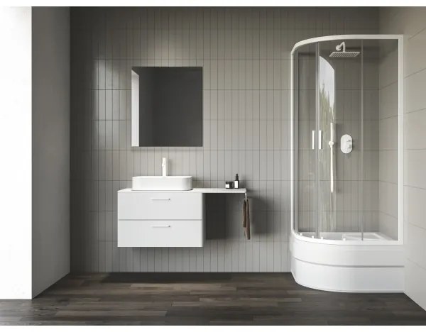 Ravak A217001020 - Cadă de duș în formă de sfert de cerc SABINA 90x90 cm albă