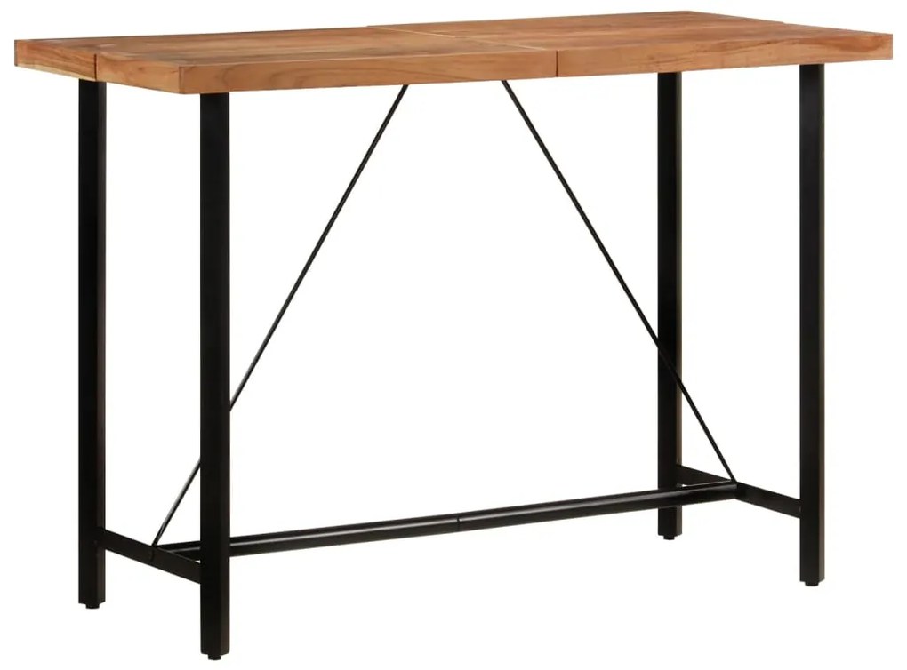 vidaXL Masă de bar, 150x70x107 cm, lemn masiv acacia și fier