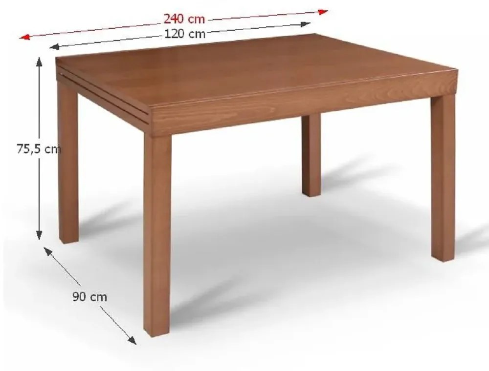 Masa de bucatarie, extensibila, cires, 120-240x90 cm, FARO