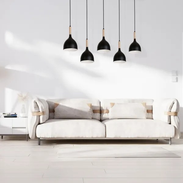 Lustră pe cablu NOAK WOOD 5xE27/60W/230V