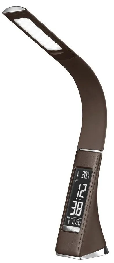 Lampă LED de masă dimabilă cu afișaj PELLE LED/7W/230V maro Brilagi