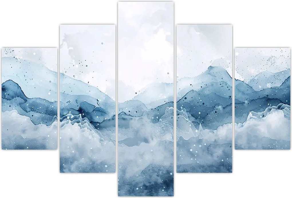 Tablou - Nori și valuri, acuarelă (150x105 cm)