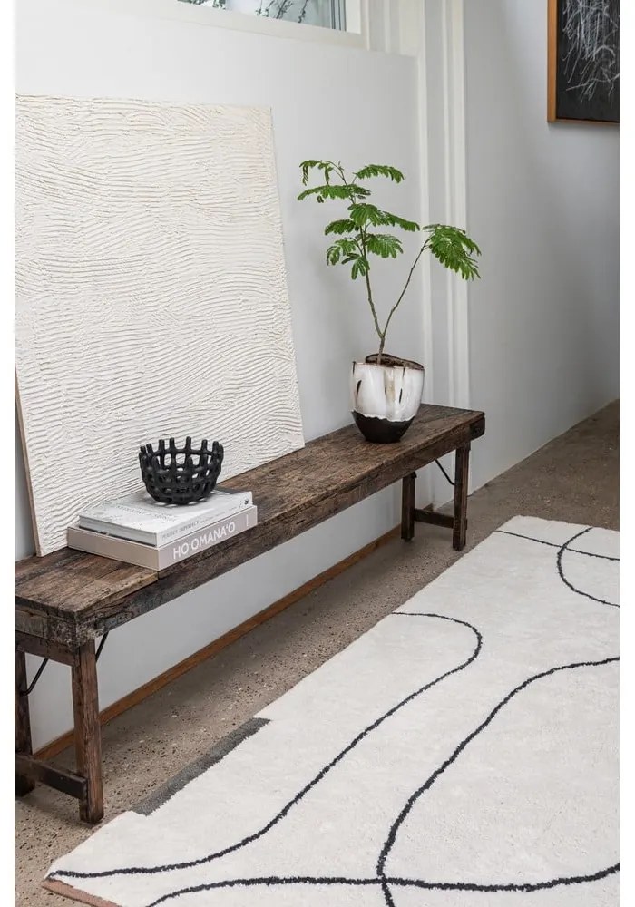 Covor fildeș lavabil din bumbac 140x200 cm Shadow – Mette Ditmer Denmark