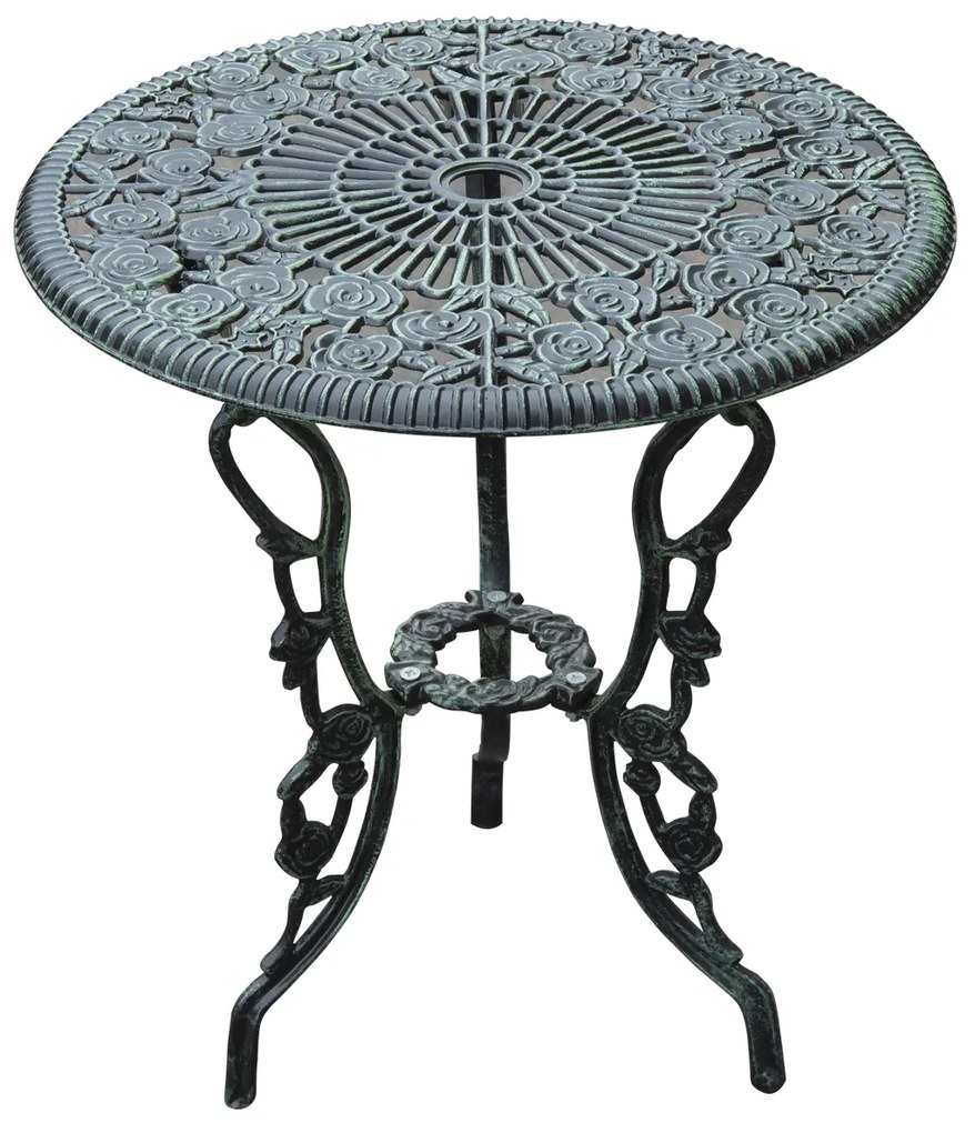 Outsunny Set Elegant de Grădină 2 Persoane, 2 Scaune si Masă Rotundă în Stil Neo-Retro, verde | Aosom Romania