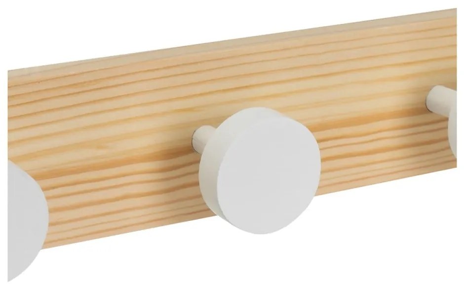 Cuier de perete alb-în culoare naturală din lemn de pin 40 cm Anillos – Casa Selección