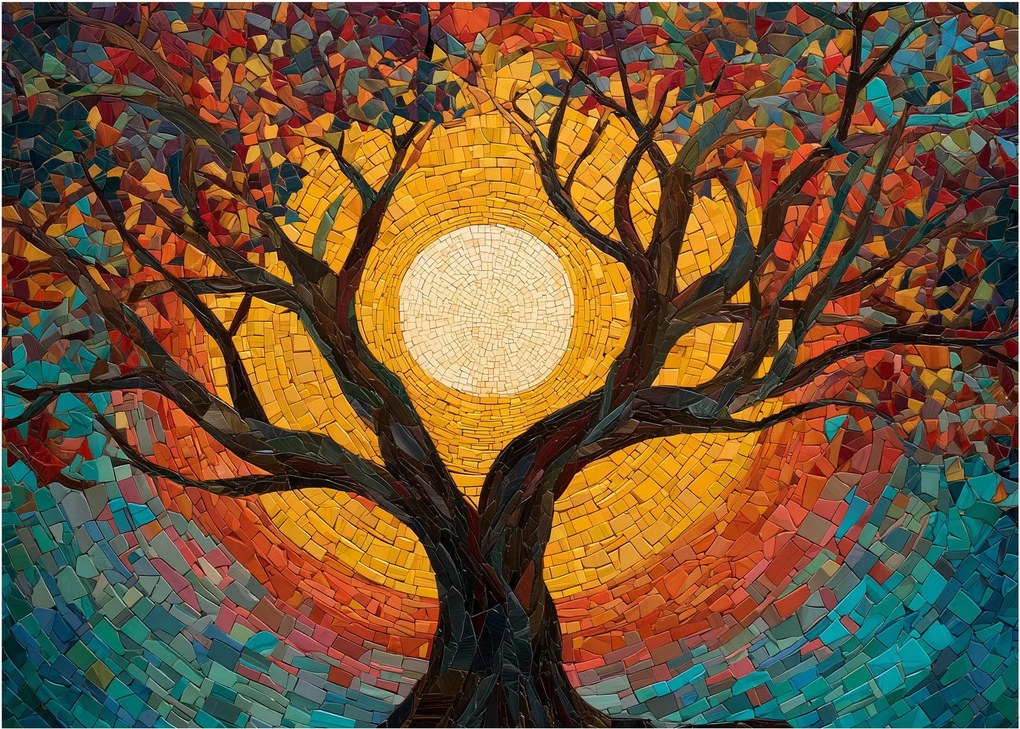 Tablou - Soarele în coroana arborelui vieții (70x50 cm)
