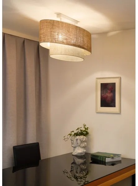 Lustră aplicată Duolla DOUBLE OVAL YUTE 2xE27/15W/230V maro/crem