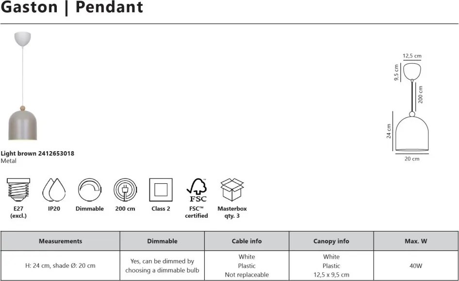 Pendul design nordic Gaston D-20cm