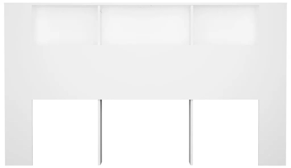 Tablie de pat cu dulap, alb, 180x18,5x104,5 cm Alb, 1