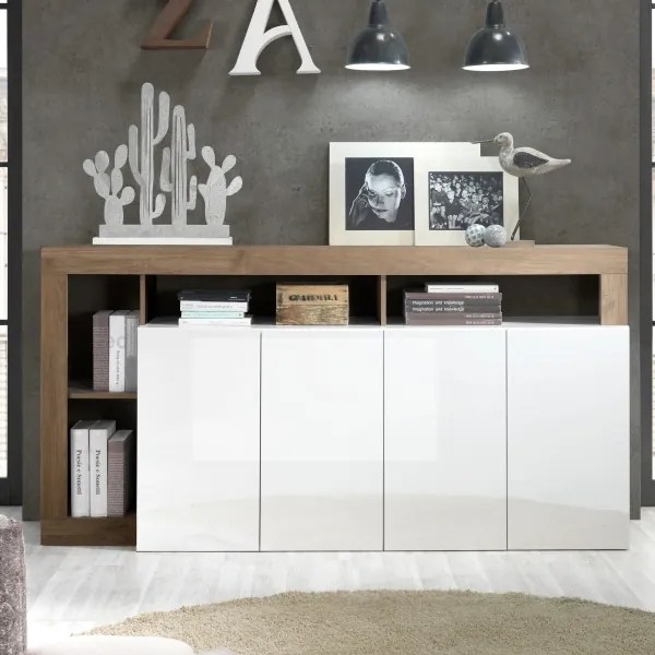 Comodă LENOR alb/stejar