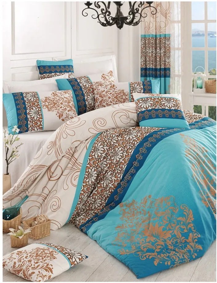 Lenjerie de pat cu cearșaf Katre, 200 x 220 cm