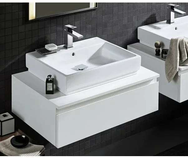 Lavoar pe blat Grohe Cube Ceramic cu PureGuard 60x49 cm