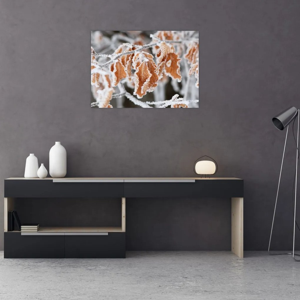 Tablou - Frunze înghețate (70x50 cm)