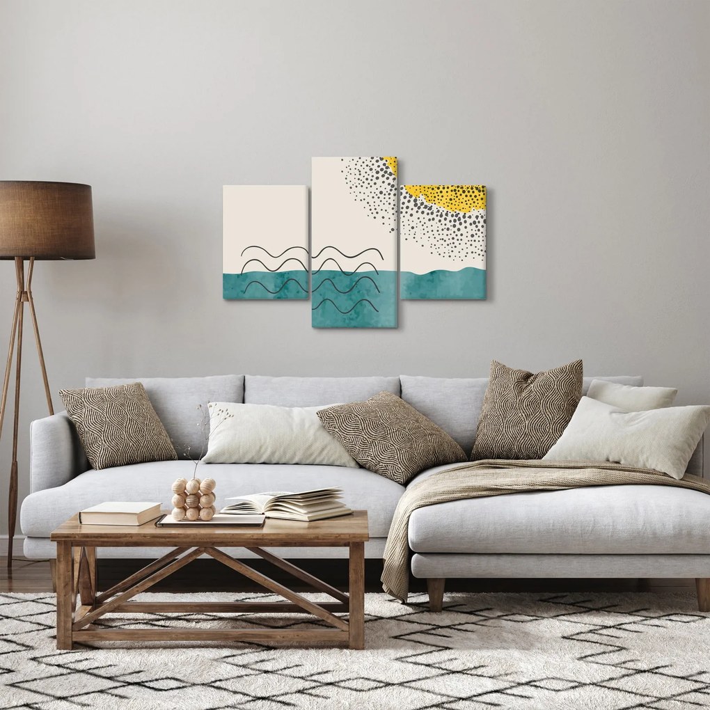 Tablou - pictură abstractă de plajă N⁰1 (90x60 cm)