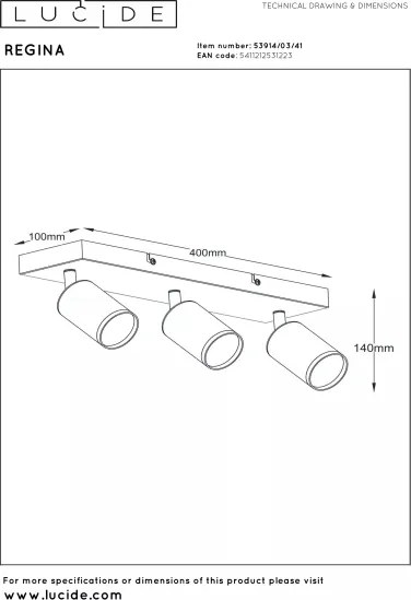 Lucide 53914/03/41 - Lampă spot REGINA 3xGU10/50W/230V bej