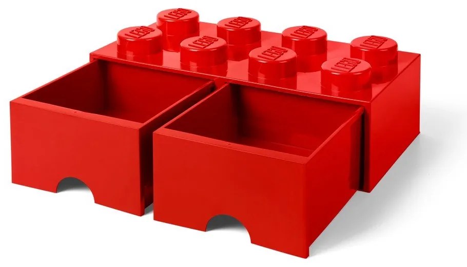 Cutie depozitare cu 2 compartimente LEGO®, roșu