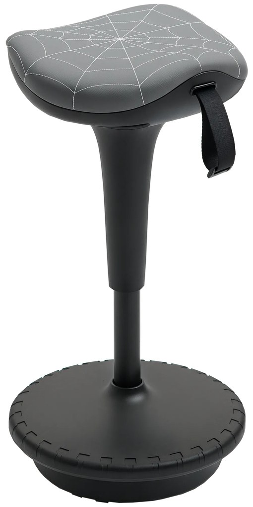 Vinsetto Taburet de birou cu funcție de rotire, taburet ergonomic, reglabil pe înălțime 65,5-83,5 cm, înclinabil 120°, Gri | Aosom Romania