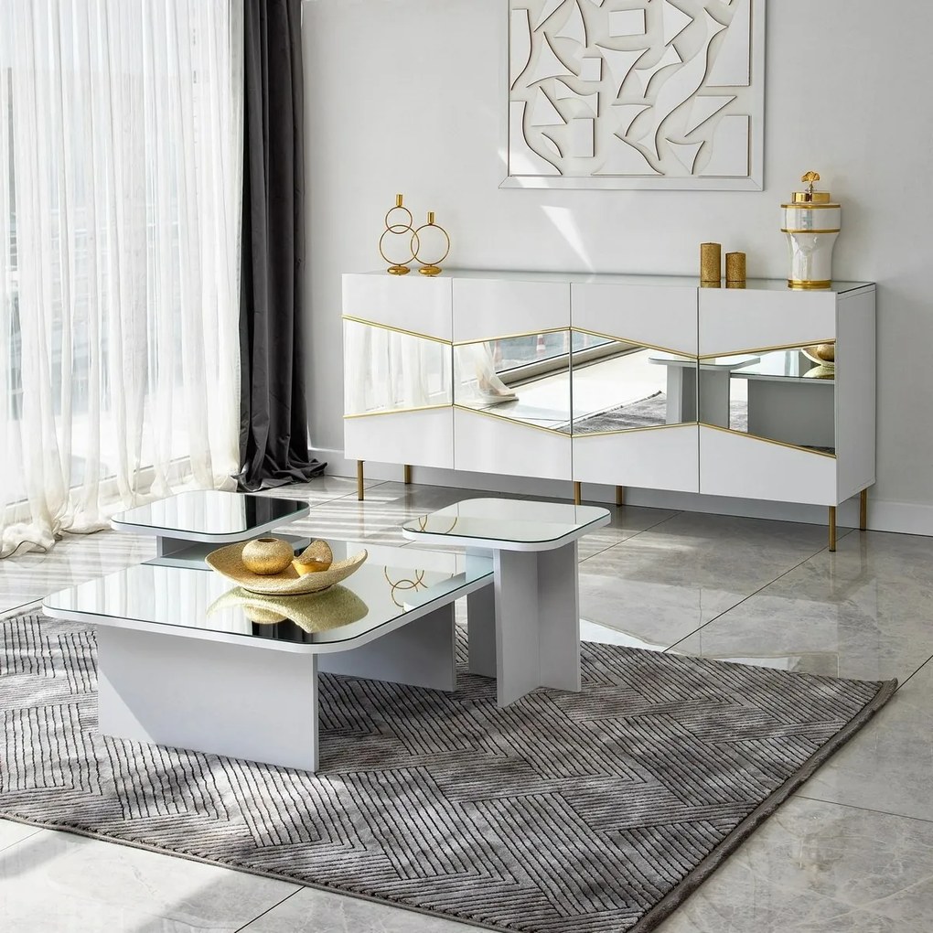 Dulap Nice White and Gold